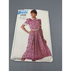 Vintage Simplicity 7335 Dress patter 80s Misses 14-18 uncut